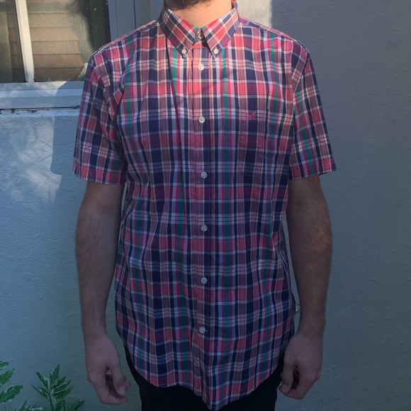 Crew Clothing Company Blue and Pink Plaid Casual Button-up Shirt - Picture 7 of 7